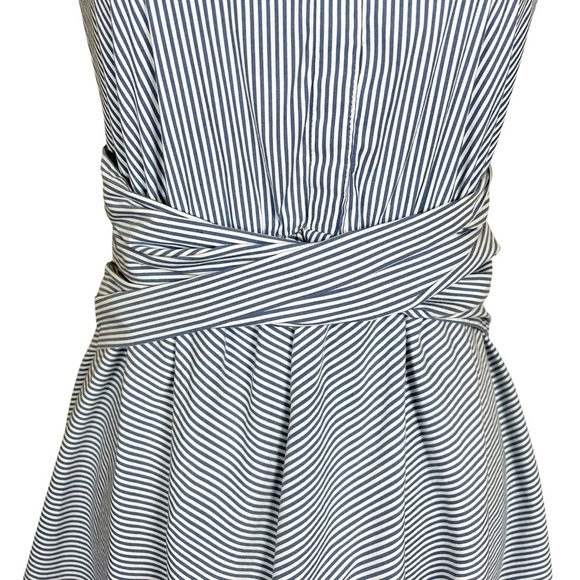 INC Blue White Size 6 Sleeveless Handkerchief Shirtdress Preppy Nautical Spring - Picture 4 of 10